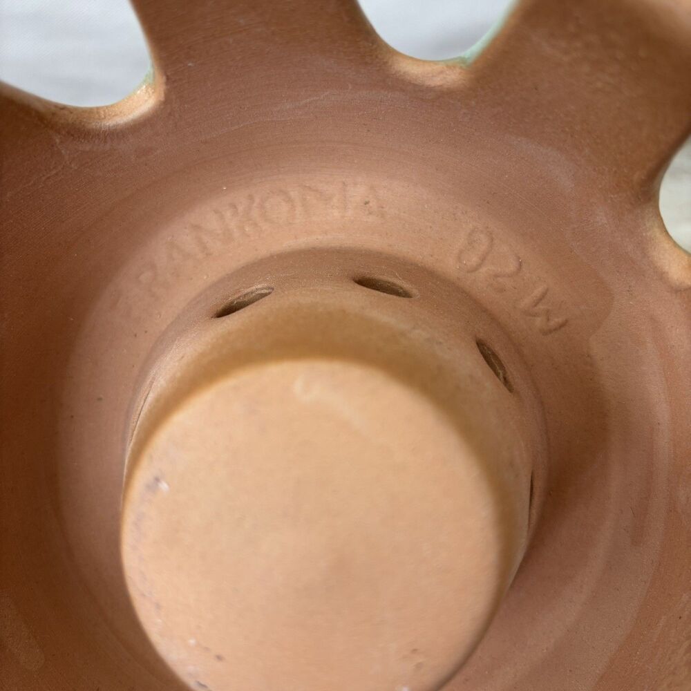 Vtg MCM Frankoma Pottery Warming Stand for Carafe Teapot Plainsman Green 82W EUC - Picture 10 of 12